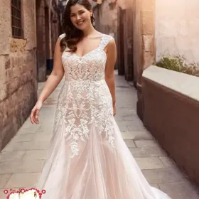 Suknia ślubna rybka plus size 