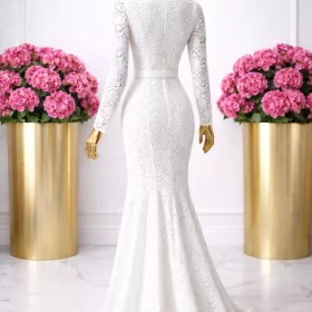 Swing koronkowa suknia syrenka romantyczna cudo 