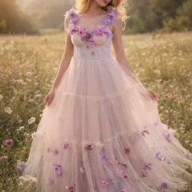 Suknia ślubna z kwiatami 