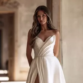 Minimalistyczna asymetryczna suknia