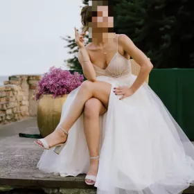 Suknia ślubna księżniczka – szyta na miarę, stan idealny S (160cm)