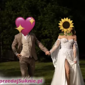 Suknia ślubna Laurelle z rękawkami mojego projektu