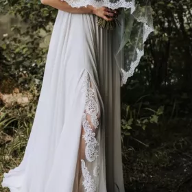 Suknia ślubna ms moda gaja boho + pokrowiec GRATIS