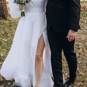 Suknia z długim rękawem