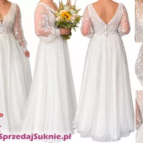 Suknia ślubna w stylu boho / romantyczna klasyka – fason A