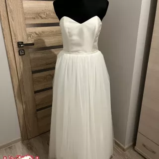 Prosta minimalistyczna suknia ślubna 40 ivory