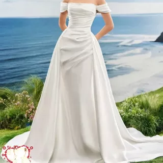 Suknia Ślubna tren satyna 