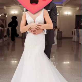 Suknia syrenka 34 + spodnica i narzutka 