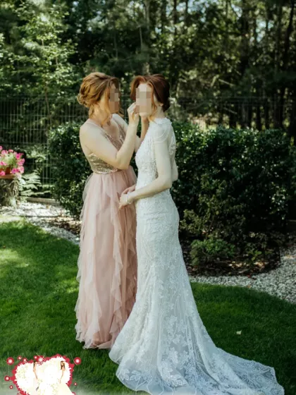 Lanesta Indira - elegancka suknia ślubna, fason syrenka, rozmiar 34 